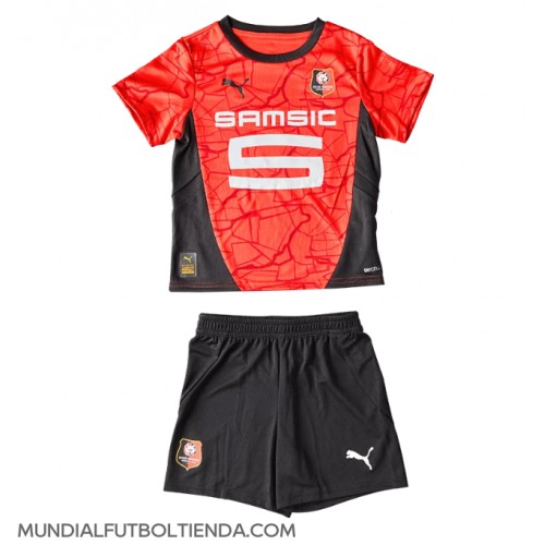 Camiseta Stade Rennais Primera Equipación Replica 2024-25 para niños mangas cortas (+ Pantalones cortos)